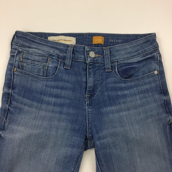 PILCRO Anthropologie STET Medium Wash Raw Hem Skinny Jeans - Picture 5 of 10